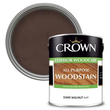 Crown All Purpose Woodstain Dark Walnut 5L