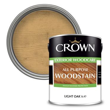 Crown All Purpose Woodstain Light Oak 5L