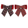 Kaemingk Oxblood Velvet/tartan Bow Assorted 5cmx48cmx52cm