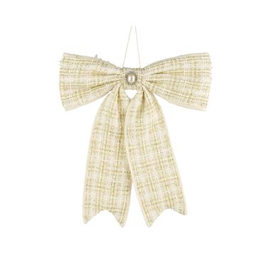 Kaemingk Bow Polyester Stone Cream 4cmx33cmx40cm