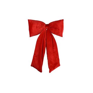 Kaemingk Long Tail Velvet Christmas Red Bow 13cmx80cmx115cm