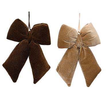 Kaemingk Bow Velvet 2 Assorted 3cmx35cmx40cm