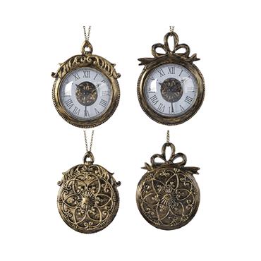 Kaemingk Clock Decoration Brass 11.5cmx2.2cmx13cm