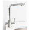 Elvion Tri-Flow Kitchen Tap Square Satin Nickel