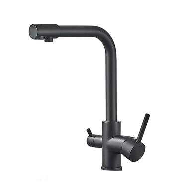 Elvion Tri-flow Kitchen Tap Square Matt Black