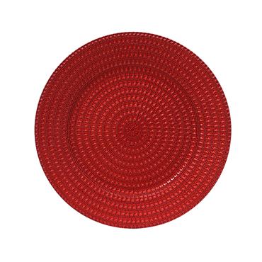 Kaemingk Red Charger Plate Red D.33cmx1.5cm