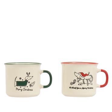 Kaemingk Mug Christmas Dog 2 Assorted 11.3cmx8.9cmx8cm