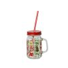 Kaemingk Drinking Jar Glass Santa Bow Tree
