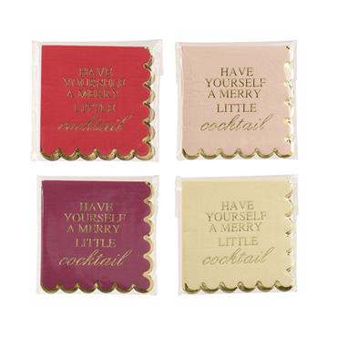 Kaemingk Napkin Paper Cocktail Size Assorted 25cmx25cmx0.01cm
