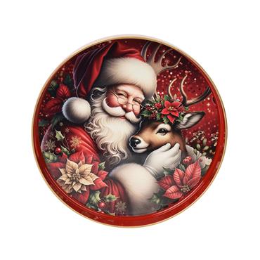 Kaemingk Serving Tray Red D.33cmx4cm