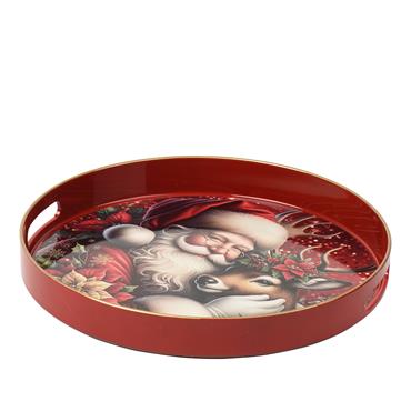 Kaemingk Serving Tray Red D.33cmx4cm