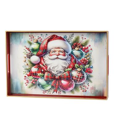 Kaemingk Serving Tray Rectangle Red 40cmx26cmx3.5cm