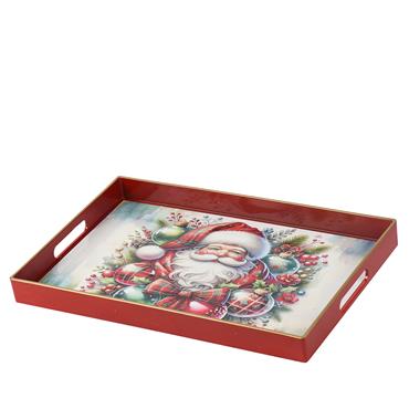 Kaemingk Serving Tray Rectangle Red 40cmx26cmx3.5cm