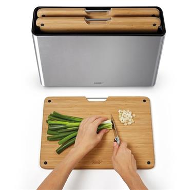 Joseph Joseph Folio Steel Bamboo Board Set 3 Piece