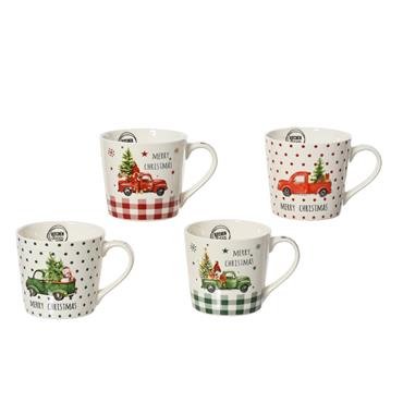 Christmas Truck Porcelain Mug Assorted
