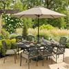 Oakley Antique Moss 8 Seater Oval Set with Parasol & Base