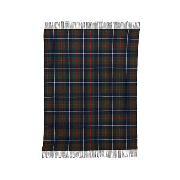 Kaemingk Throw Tartan Check Fringe Blue 130cmx170cmx0.5cm