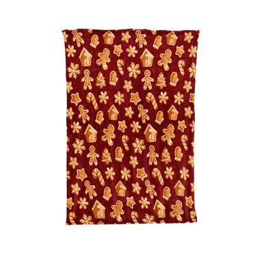 Kaemingk Throw Flannel Ginger Bread 3 Assorted 130cmx170cmx0.8cm