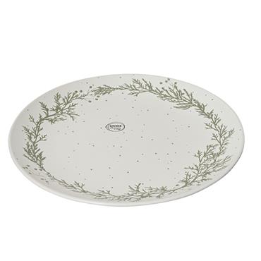 Stoneware Plate Round Wreath Pattern