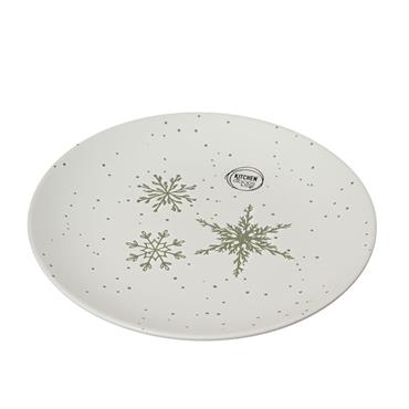 Stoneware Plate Snowflake Pattern