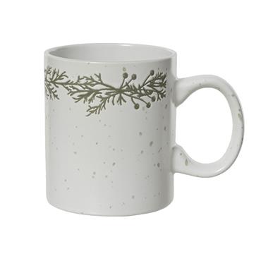 Mug Stoneware Round Wreath Pattern