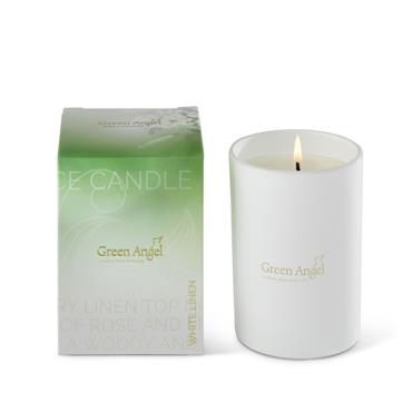 Green Angel Candle White Linen 270g