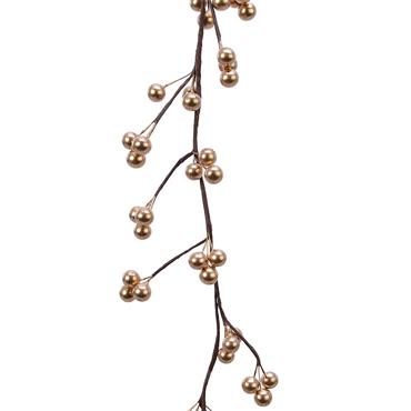 Kaemingk 130cm Foam Berries Gold Garland