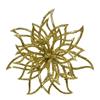 Flower Glitter Poinsettia On Clip Gold