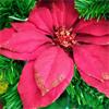 Fabric Poinsettia On Clip Red