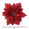Fabric Poinsettia On Clip Red