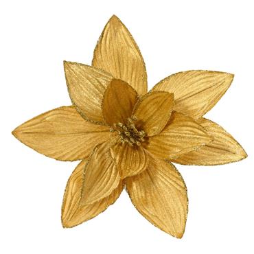 Poinsettia Clip Velvet Gold