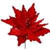 Poinsettia On Stem Velvet Red