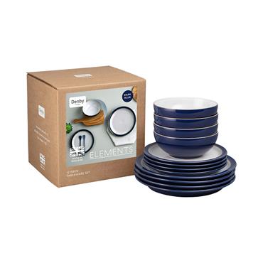 Denby Elements Dark Blue 12 Piece Set