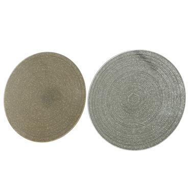 Kaemingk Mirror Beaded Place Mat 2 Assorted D.20cmx0.3cm