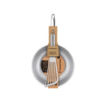 Tramontina Triply Stainless Steel Frying Pan With Slotted Spatula 20cm
