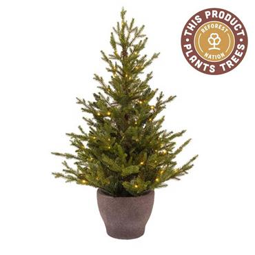 Norway Prelit Battery Potted Artificial Christmas Tree 4ft