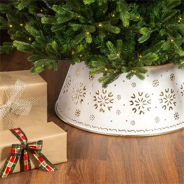 Kaemingk Tree Ring Iron White/gold D.70cmx27cm
