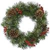 Ipswich Snowy Christmas Wreath with Pinecones and Berries