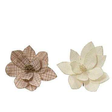 Kaemingk Poinsettia Glitter Center/glitter Edge 2 Assorted 23cmx10cm
