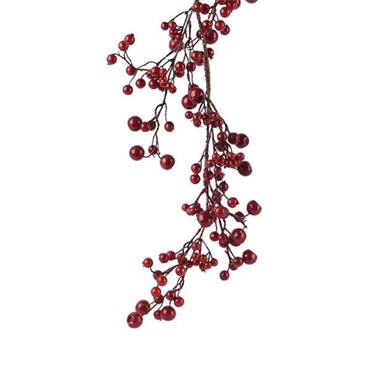Kaemingk Garland Berry Glitter Red