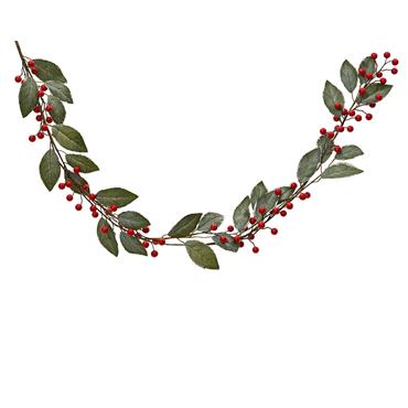 Kaemingk Garland Berry And Leaves Red 4cmx12cmx130cm