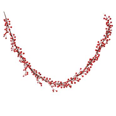 Kaemingk Berry Garland Snow Finish Red 3cmx10cmx150cm