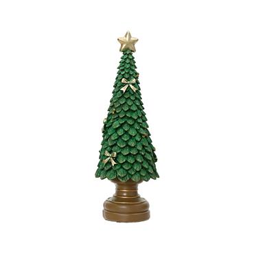 Kaemingk Tree Green Glitter 12cmx12cmx36cm