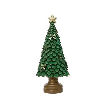Kaemingk Tree Green Glitter 10cmx10cmx23cm