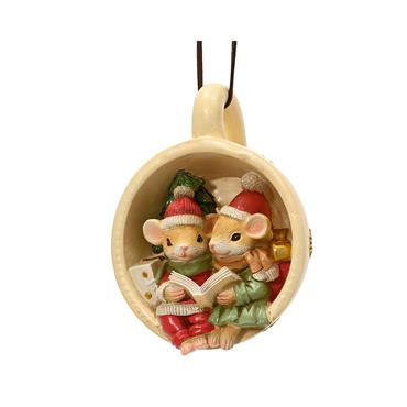 Kaemingk Mouse Decoration Cream 7cmx9.5cmx12.5cm