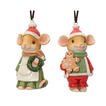 Kaemingk Mouse Gingerbread 2 Assorted 4cmx6cmx10.5cm