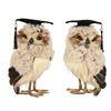 Kaemingk Owl Decoration 2 Assorted Grey 13cmx18cmx27cm
