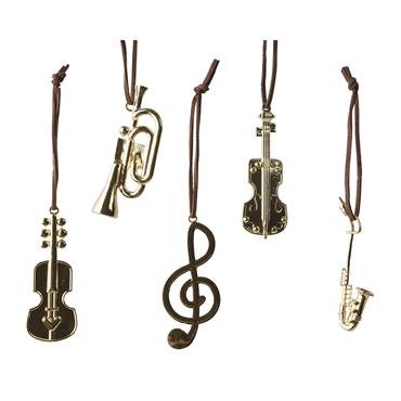 Kaemingk Music Instrument 5 Assorted Gold 3cmx0.2cmx8cm