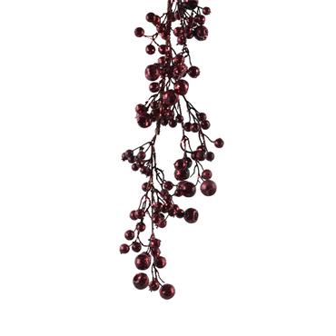 Garland Glitter Berries Maroon 130cm