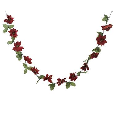 Kaemingk Garland Poinsettia Leaf 270cm Assorted